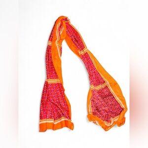 Vibrant Orange and Pink Scarf summer scarf or sarong